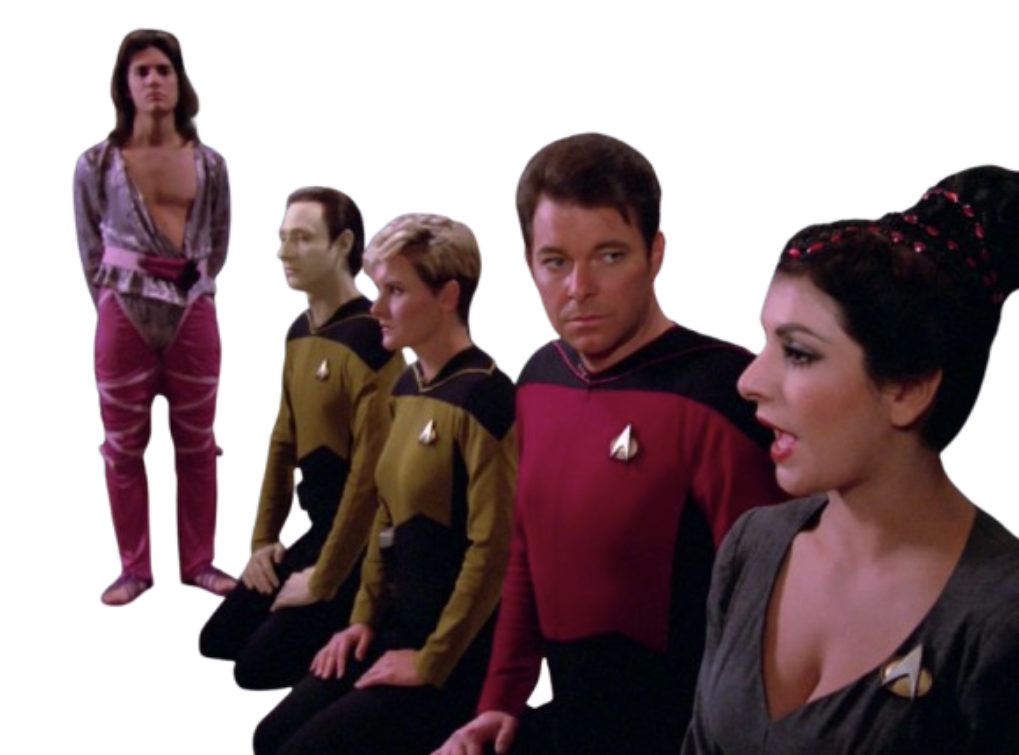 Riker, Tasha, Data, Troi Blank Meme Template