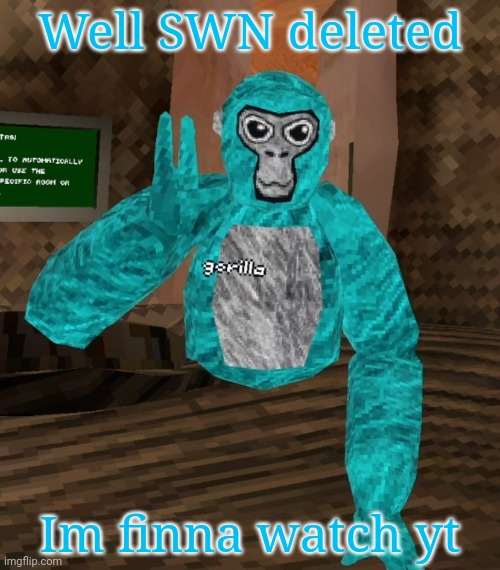 Monkey | Well SWN deleted; Im finna watch yt | image tagged in monkey | made w/ Imgflip meme maker