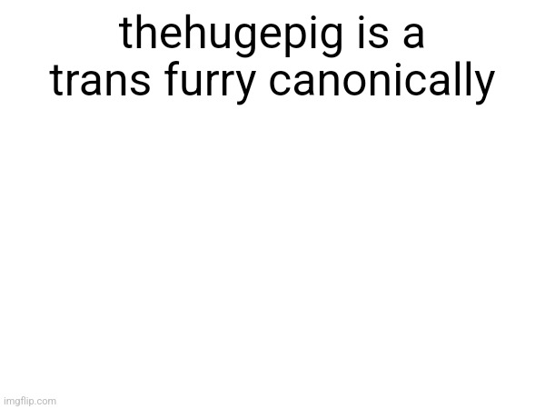 thehugepig is a trans furry canonically | made w/ Imgflip meme maker