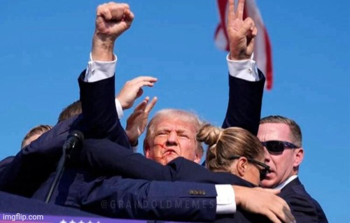 Trump shot at twice Blank Meme Template