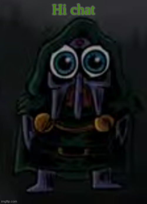 new temp | Hi chat | image tagged in low quality doom spunchbop face | made w/ Imgflip meme maker