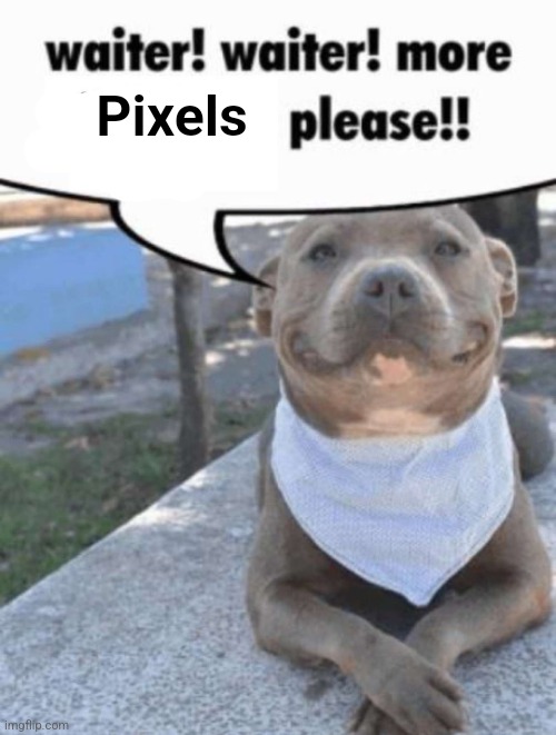 waiter! pit bull | Pixels | image tagged in waiter pit bull | made w/ Imgflip meme maker