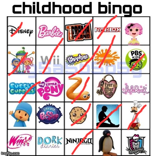 Childhood bingo | image tagged in childhood bingo | made w/ Imgflip meme maker