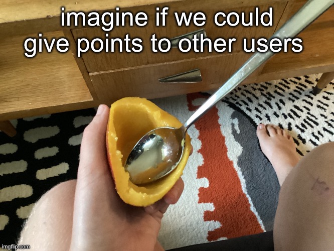 IcyXD FEET!!! v5 | imagine if we could give points to other users | image tagged in icyxd feet v5 | made w/ Imgflip meme maker