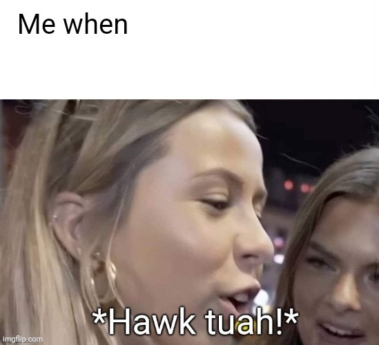 Me when - hawk tuah girl | image tagged in me when - hawk tuah girl | made w/ Imgflip meme maker