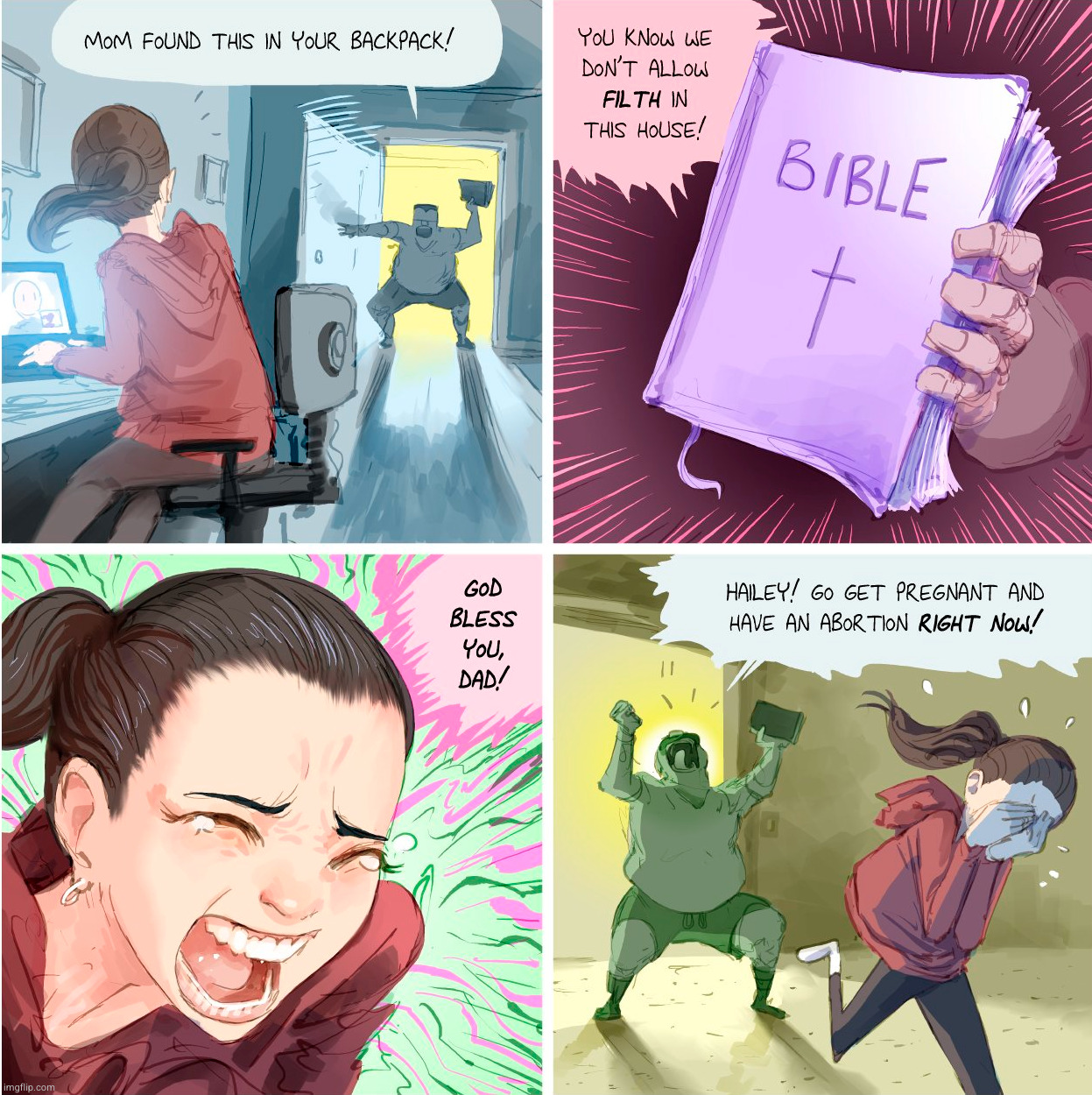 Dad finds book in backpack | image tagged in dad finds book in backpack | made w/ Imgflip meme maker