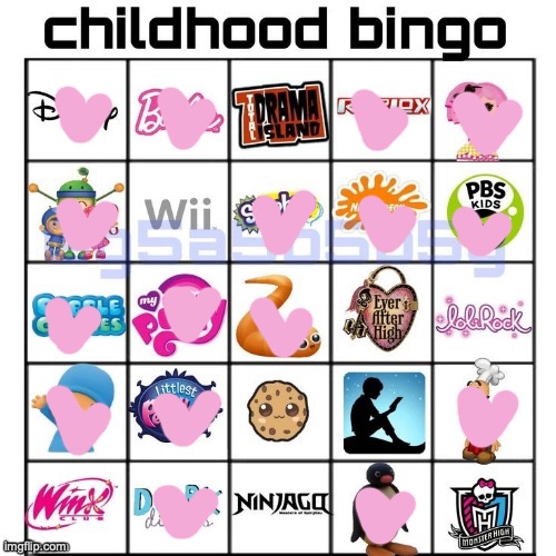 i wasnt allowed to watch a lot of these shows even nickelodion i lived on nick jr | image tagged in childhood bingo | made w/ Imgflip meme maker