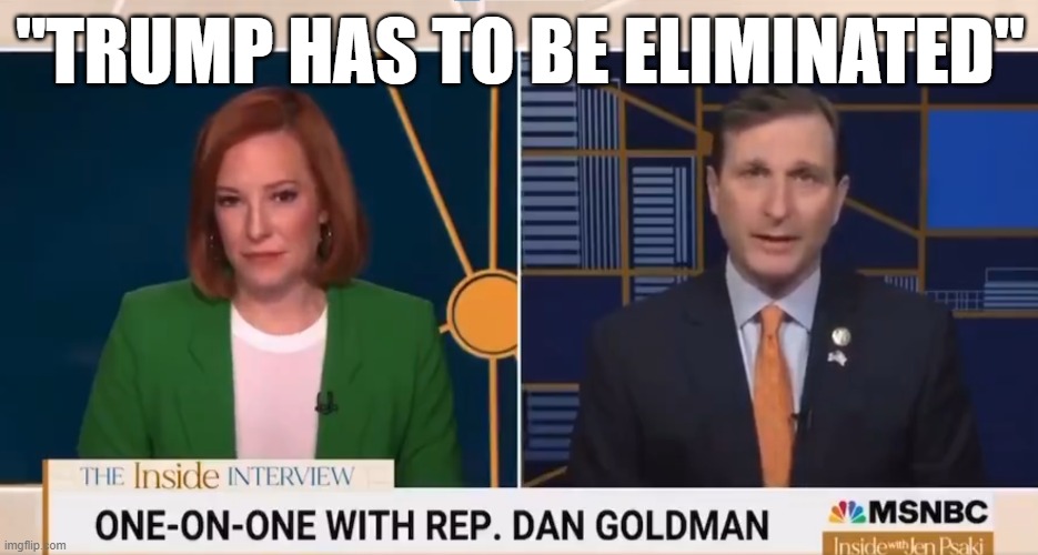 Democrat Rep Says Trump must be eliminated | "TRUMP HAS TO BE ELIMINATED" | image tagged in maga,make america great again,assassination,congress,kamala harris,vice president | made w/ Imgflip meme maker