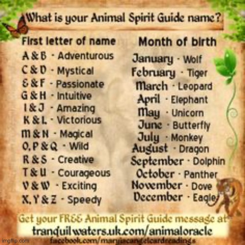 What is your spirit animal’s name! Comment your answer! | made w/ Imgflip meme maker