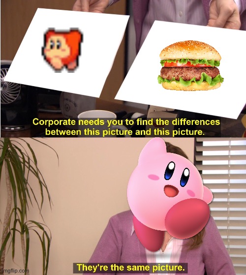 Why kirby? | image tagged in memes,they're the same picture,kirby | made w/ Imgflip meme maker