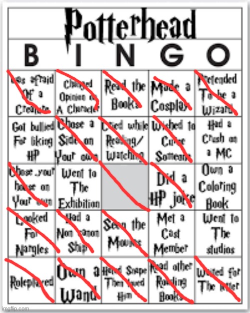 TRIPLE | image tagged in potterhead bingo | made w/ Imgflip meme maker