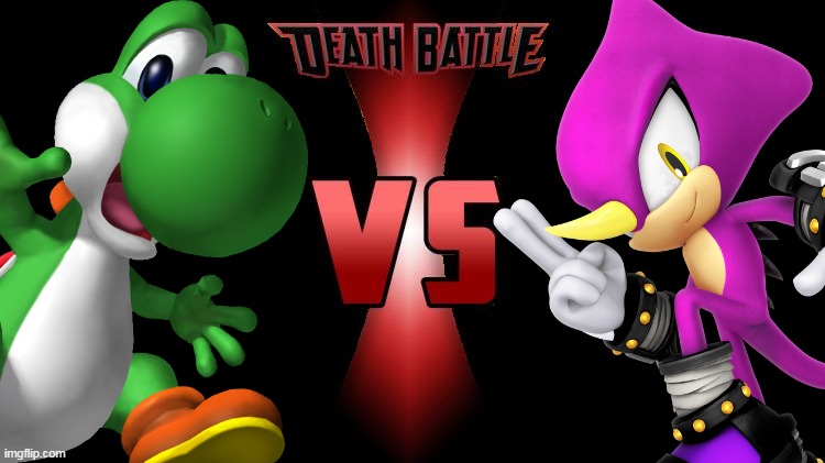 Yoshi vs. Espio | image tagged in death battle,super mario bros,sonic the hedgehog,yoshi | made w/ Imgflip meme maker