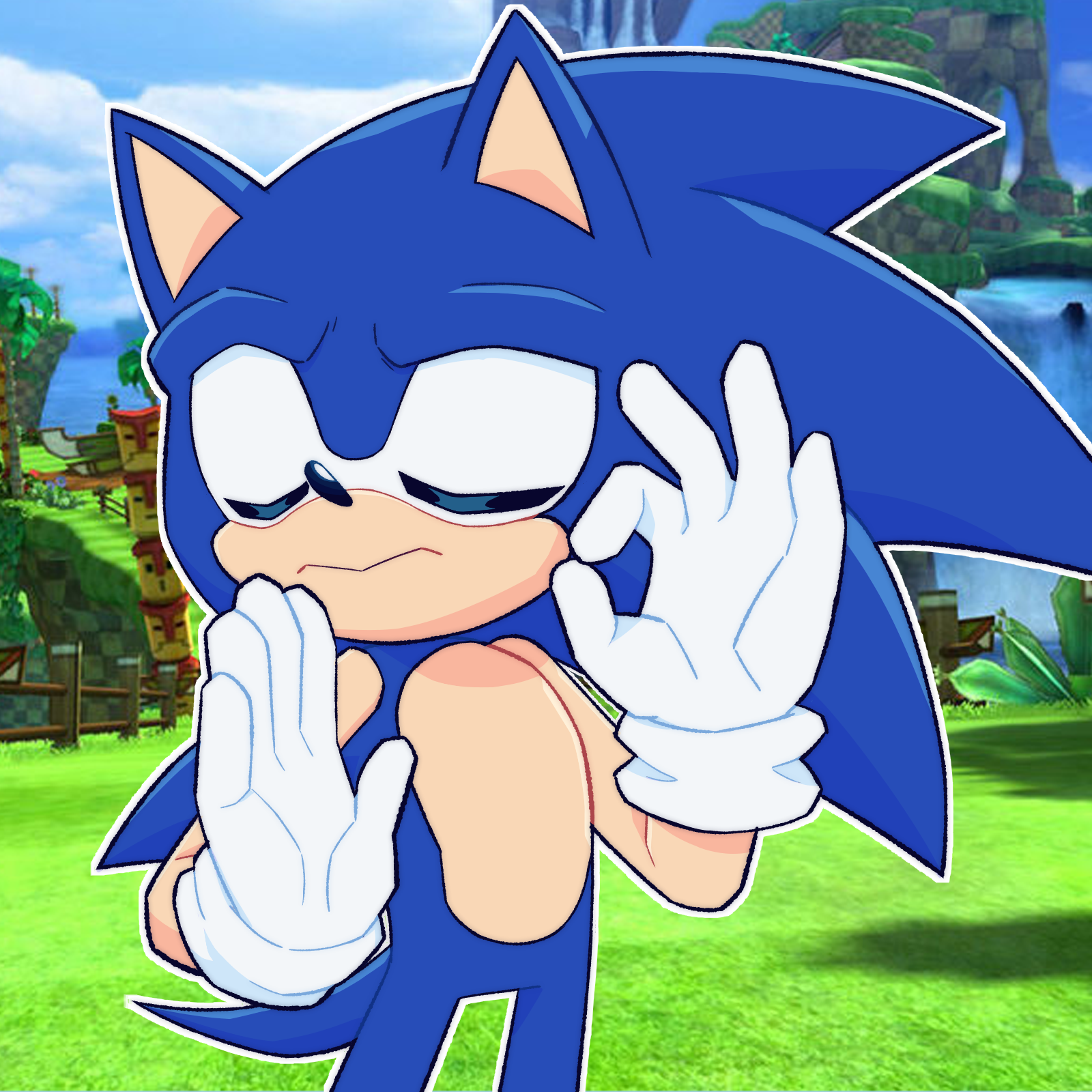 High Quality Sonic Chef's Kiss Blank Meme Template