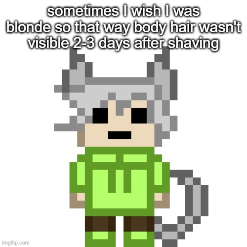 Neko...PNG | sometimes I wish I was blonde so that way body hair wasn't visible 2-3 days after shaving | image tagged in neko png | made w/ Imgflip meme maker