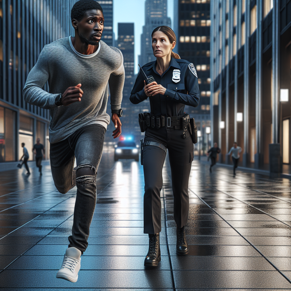 black man getting chased by a male cop that looks map Blank Meme Template