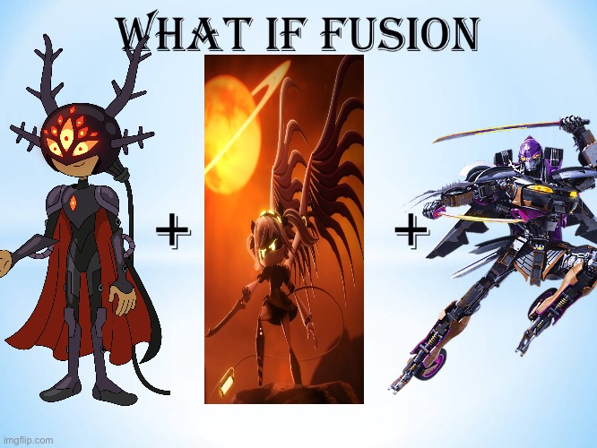 Jightarcy | image tagged in what if this character fuses 2,amphibia,murder drones,transformers,fusion | made w/ Imgflip meme maker