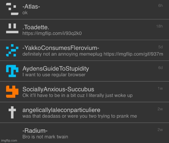 memechat reveal 2 (much more populated since the last time I showed it) | made w/ Imgflip meme maker