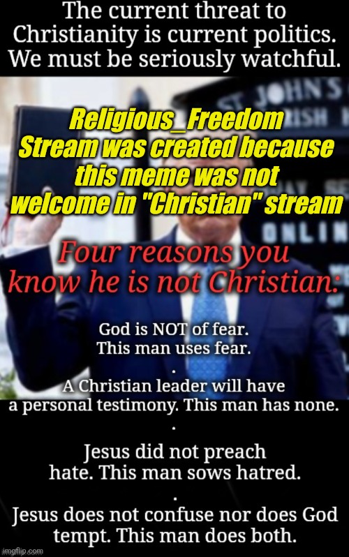 Fear is Not an Empowering Tool | Religious_Freedom Stream was created because this meme was not welcome in "Christian" stream | image tagged in religious freedom,empowerment | made w/ Imgflip meme maker