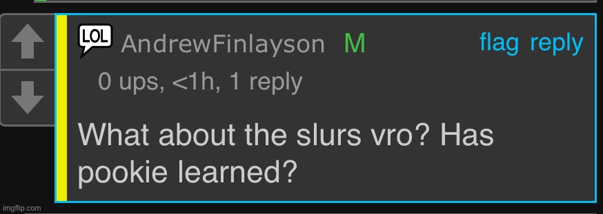 Andrew speaking proper imgflip slang | made w/ Imgflip meme maker