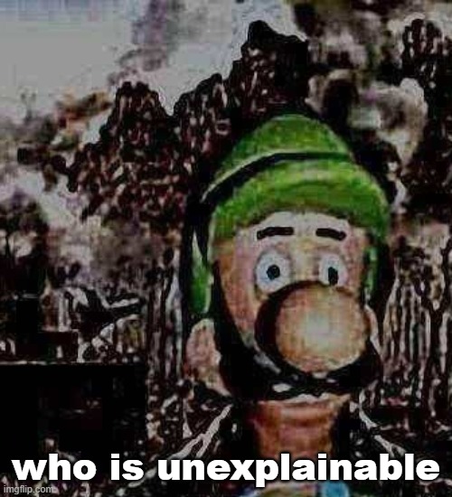 ong he just appeared | who is unexplainable | image tagged in luigi yard stare | made w/ Imgflip meme maker