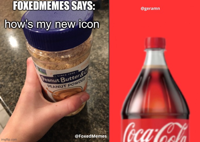 FoxedMemes and geramn template | how’s my new icon | image tagged in foxedmemes and geramn template | made w/ Imgflip meme maker