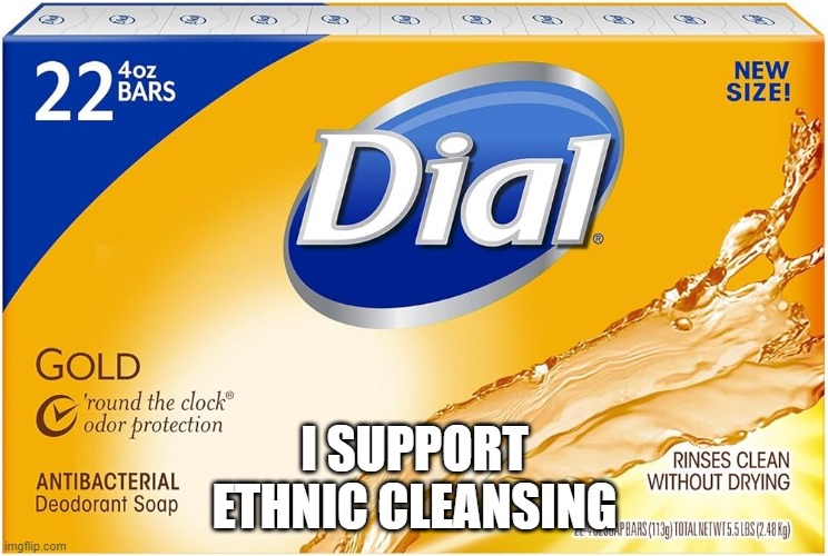 Cleanliness is next to Godliness | I SUPPORT
ETHNIC CLEANSING | image tagged in genocide,hate,shower thoughts,soap,cleaning,race | made w/ Imgflip meme maker