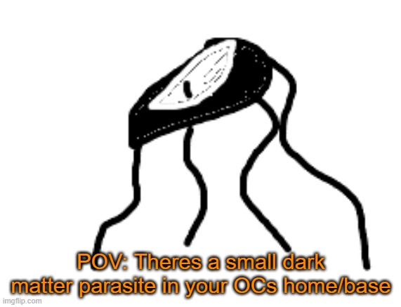 Lil goober (Aussie: Bro just make a 'rp with my ocs' post ) (Fl9: NUH UH, I WANNA BE CRAZY) | POV: Theres a small dark matter parasite in your OCs home/base | made w/ Imgflip meme maker