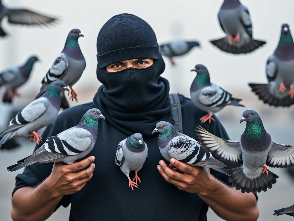 Man with pigeons Blank Meme Template