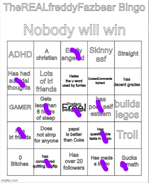 pota | image tagged in therealfreddyfazbear's bingo | made w/ Imgflip meme maker