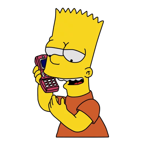 High Quality Bart Simpson Prank Call Blank Meme Template