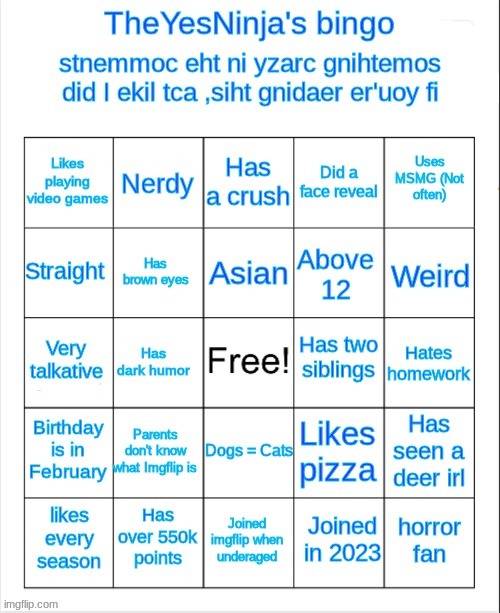Do it if you want | image tagged in theyesninja's bingo | made w/ Imgflip meme maker