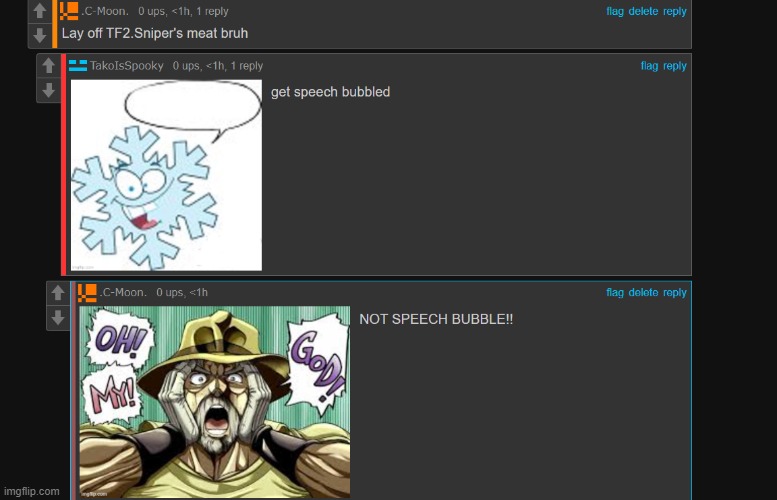 "Haha get speechbubbled I cooked you so badly haha" | made w/ Imgflip meme maker