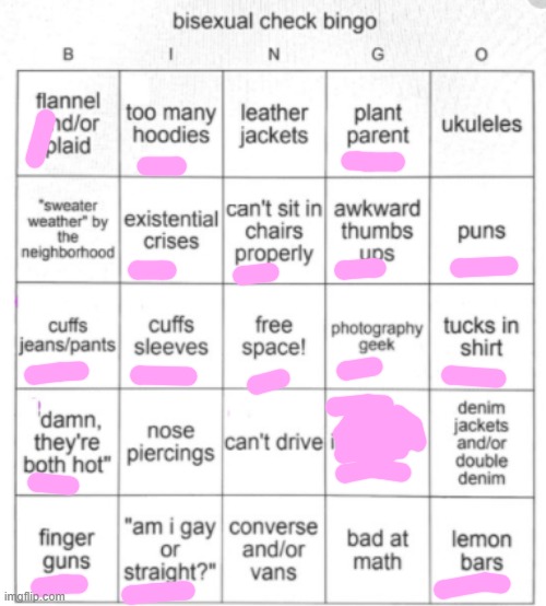well I'm abro but- | image tagged in bisexual bingo | made w/ Imgflip meme maker