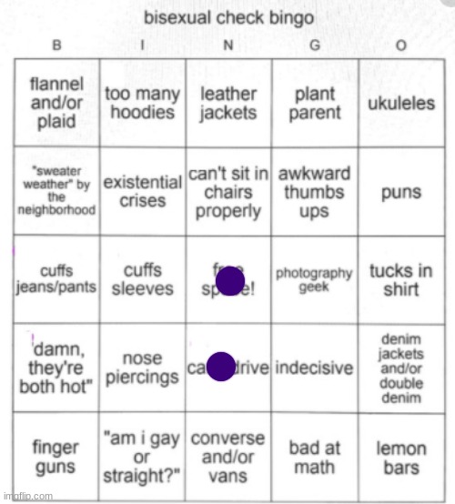 I'm not bi | image tagged in bisexual bingo | made w/ Imgflip meme maker