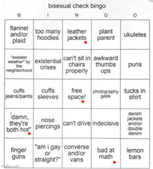 Guess I'm not bi anymore | image tagged in bisexual bingo | made w/ Imgflip meme maker