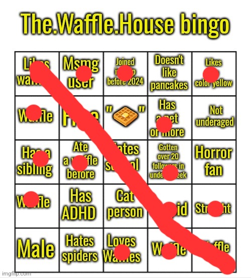 image tagged in the waffle house bingo | made w/ Imgflip meme maker