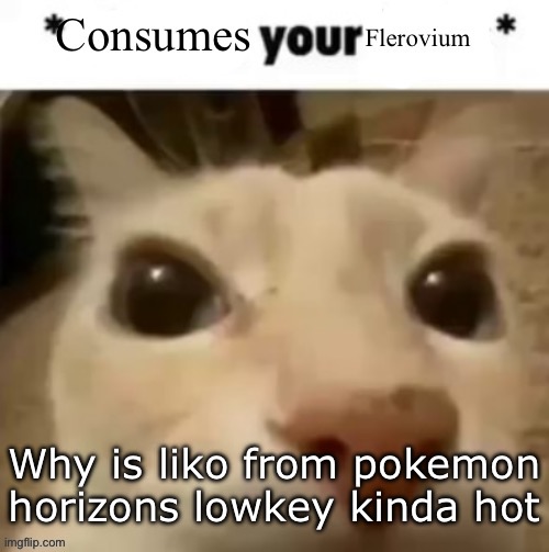 Yakko consumes your flerovium | Why is liko from pokemon horizons lowkey kinda hot | image tagged in yakko consumes your flerovium | made w/ Imgflip meme maker