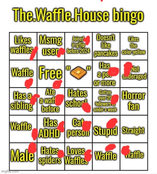 image tagged in the waffle house bingo | made w/ Imgflip meme maker