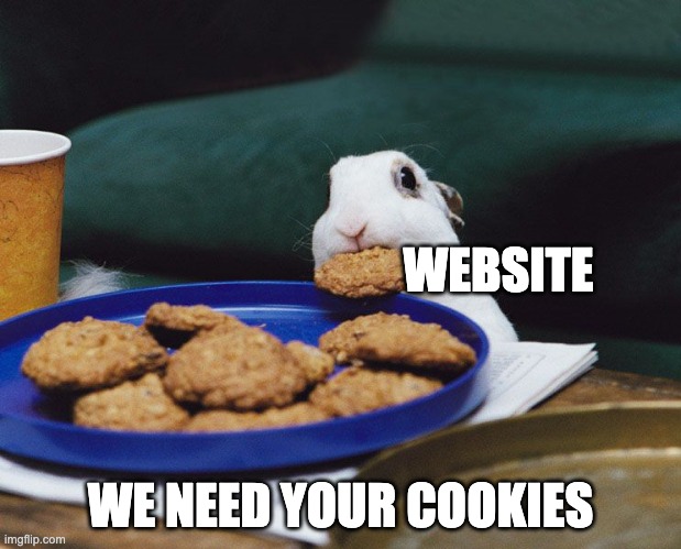 we need your cookies | WEBSITE; WE NEED YOUR COOKIES | image tagged in bunny yoink,funny,memes,cookies,website,websites | made w/ Imgflip meme maker