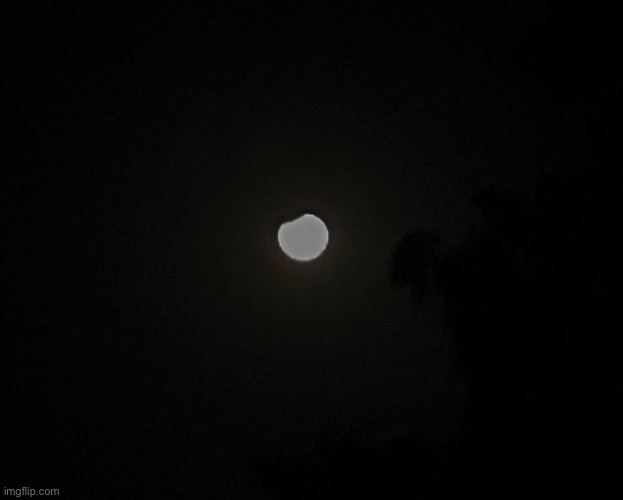 Super Full Moon with Partial Eclipse.  Taken with my iPad | image tagged in photos | made w/ Imgflip meme maker