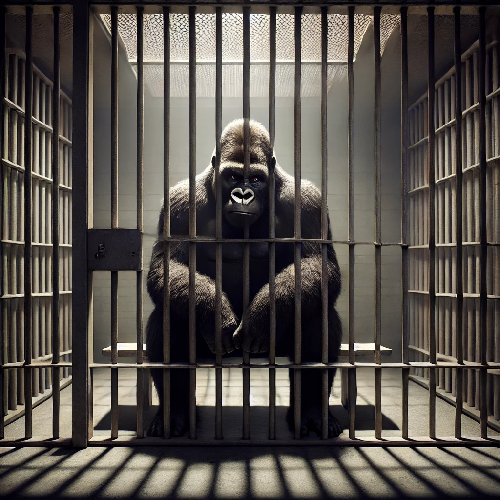 Gorilla jail Blank Meme Template