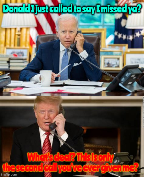 I just called .....to say I missed you! I'll call back! | Donald I just called to say I missed ya? What's deal? This is only the second call you've ever given me? | image tagged in stevie wonder,trump missed again,19th hole canceled,biden trump call,maga messed up,19th hole in won | made w/ Imgflip meme maker