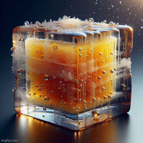 Block of honey mustard covered in ice | image tagged in block of honey mustard covered in ice | made w/ Imgflip meme maker