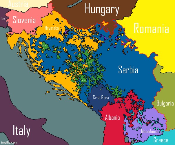 Map of Yugoslavia ethnic (1961) (Warning, Border goer) | image tagged in vinny x theyesninja,yugo,slavia | made w/ Imgflip meme maker