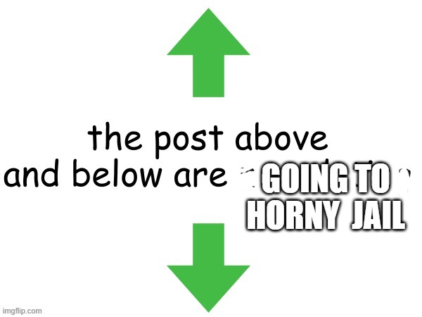 the post above and below are now dating | GOING TO HORNY  JAIL | image tagged in the post above and below are now dating,go to horny jail | made w/ Imgflip meme maker