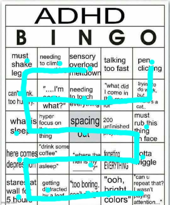 aw man I almost got all of it | image tagged in adhd bingo | made w/ Imgflip meme maker