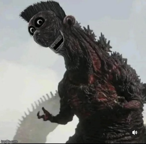 Sheen Godzilla is now my sleep paralysis demon | image tagged in cursed image,godzilla,jimmy neutron,kill it with fire | made w/ Imgflip meme maker