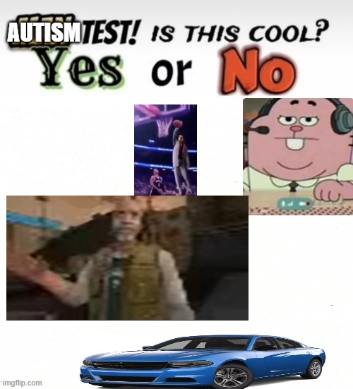 Man Test! Is this Cool? Yes or No | AUTISM | image tagged in man test is this cool yes or no | made w/ Imgflip meme maker