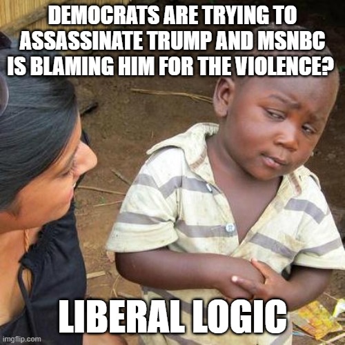Well... the media is still saying that no one is eating pets in Springfield, Ohio.  Lying must be fun for the left. | DEMOCRATS ARE TRYING TO ASSASSINATE TRUMP AND MSNBC IS BLAMING HIM FOR THE VIOLENCE? LIBERAL LOGIC | image tagged in liberals love to lie | made w/ Imgflip meme maker