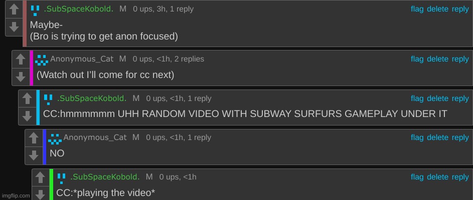 CC detouring anon with subway surfers videos | made w/ Imgflip meme maker